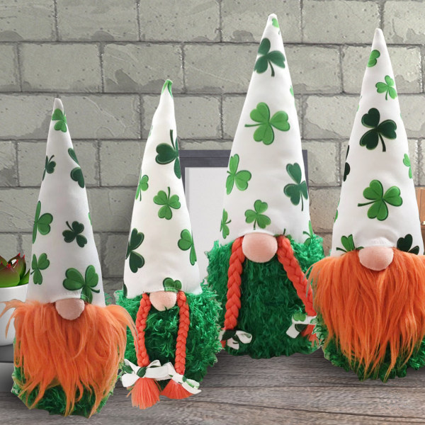 Spring Irish Festiva Day Gnome Leprechaun Shamrock Swedish Plysch f?r dockleksaker null - A S