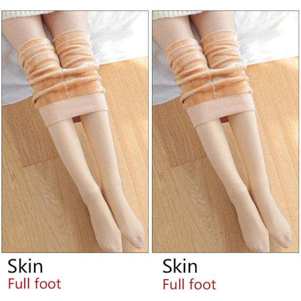 ATHVOTAR Vinter Varme Strømpebukser Dame Elastiske Slim Fleece Strømpebukser Fløjl Tykke Strømpebukser Høj Talje Sexede Bodystockings Kvinde Hudfarvet Skin XS