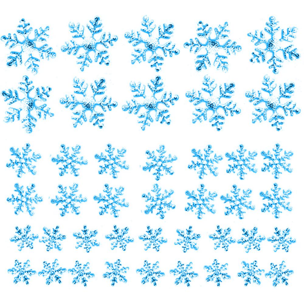 1000 st Glitter Snowflake Ornament Julh?ngande dekoration