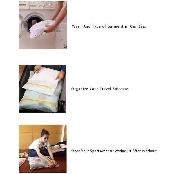 Nett Vaskesekker For Vaskemaskin Vask Vaskpose Vaskesekk For Ømtålig Bluse Sko BH Undertøy Baby Vaskesekk 5 Sett