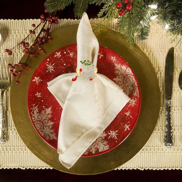 12 kpl joululautasliinasormuksia ruokapöydän kattaukseen - Rustic Di
