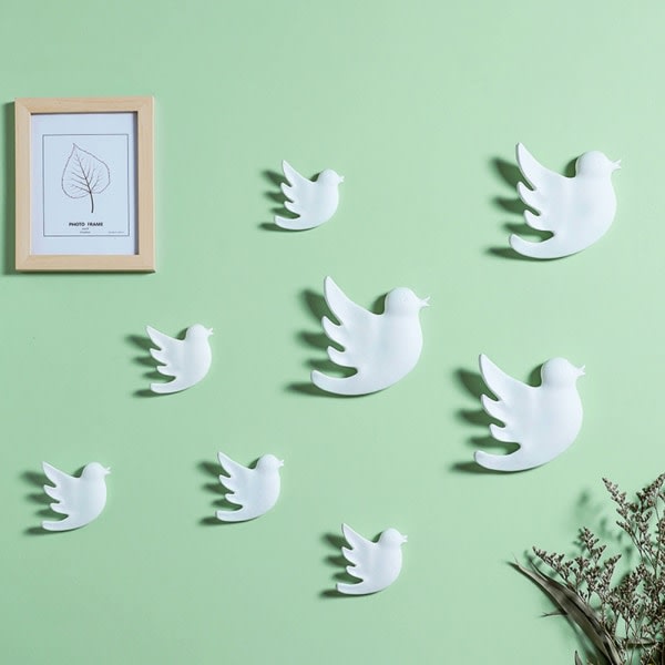 3D keramiska fåglar väggdekor personlig enkel väggmonterad prydnad liten