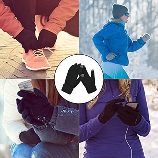 Kvinder Handsker Vinter | Par varmstrikkede handsker | Termohandsker til udendørs cykling Løb Jagt Klatresport