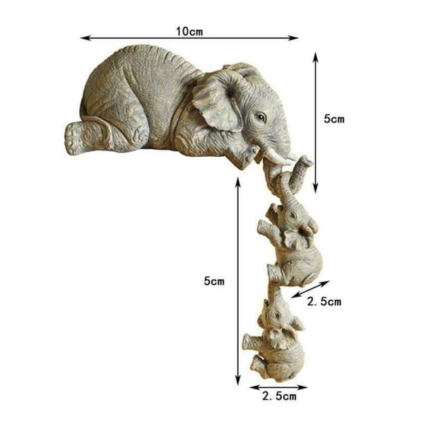 Elephant Sitter Handfigurer Hängande kantprydnad bordsdekor