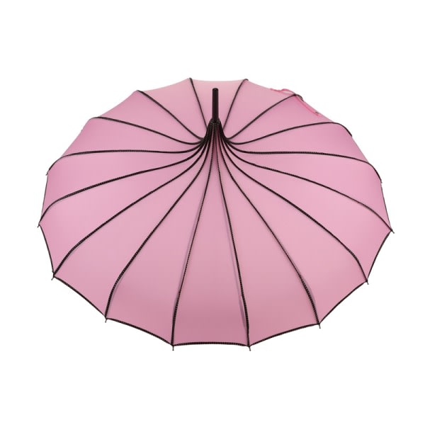 Vintage Pagoda Paraply Bröllopsfest Sol Regn UV-beskyttelse Paraply Rosa