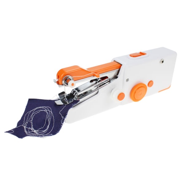 Mini handhållen symaskin Bärbar sömnad klädenhet för utomhusresor Orange
