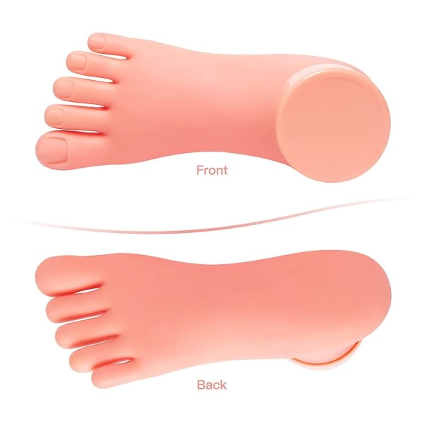 Practice Fake Foot Model - Flexibel rörlig mjuk silikonprotesfot för nagelkonst