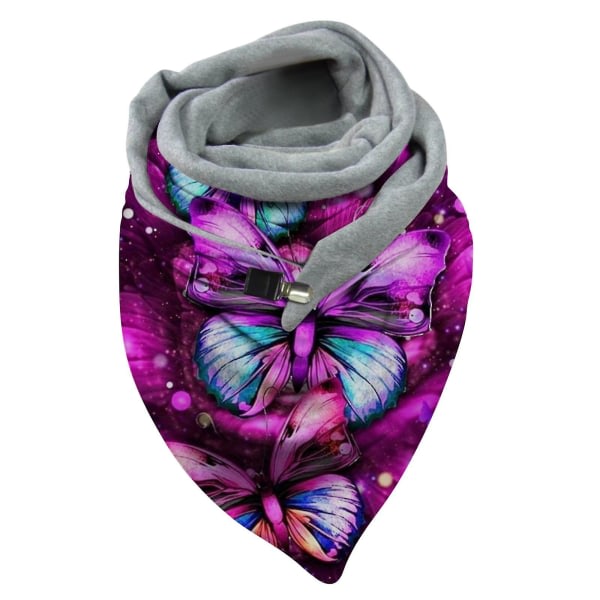 Kvinnor Butterfly Printing Scarf Mode Multi-purpose sjal tørklæde