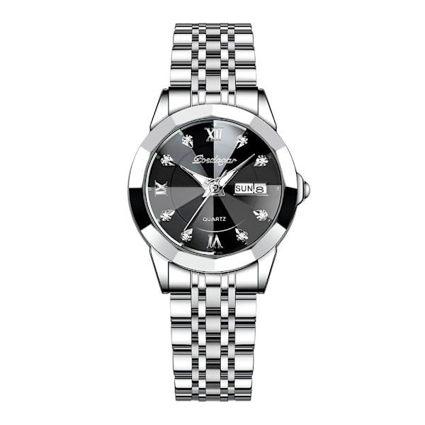 POEDAGAR Luksus Elegantti Kellon Korkea Laatu Casual Ruostumaton Teräs Kiiltävä Vedenkestävä Kvartsi Kellon Pukeutumiskello Silver Black