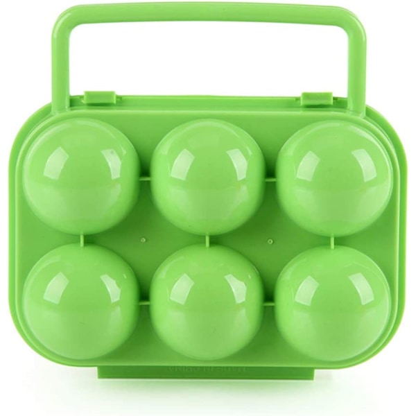 Oppbevaringsboks for egg, oppbevaringsboks for eggbeholder Multi i kjøleskap Utendørs piknikcamping, bærbart håndtak Eggoppbevaringsboks (6 rom)