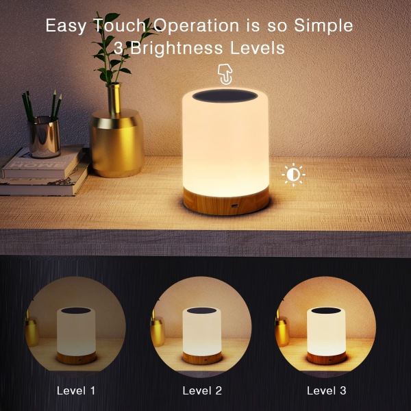 LED Sänglampa, Dimbar Atmosphere Bordslampa för Bedro