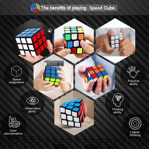 Ammattimainen Speed Cube 3x3x3, kestävät sileät pulmapelit kannettavat aikuisille (standardi)