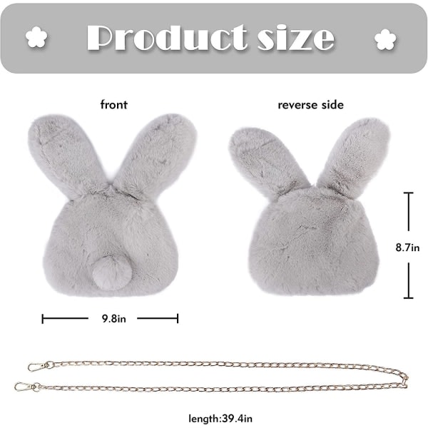 Fuzzy Rabbit Bag Faux Fur Fluffy Handväska Furry Evening Bag Crossbody-väska for kvinder