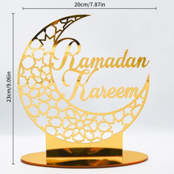 Acrylic Golden Moon Eid al-Fitr Table Decoration Ornament