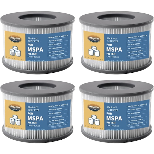 4 st filterpatroner för Mspa badtunnefilter, poolfilter