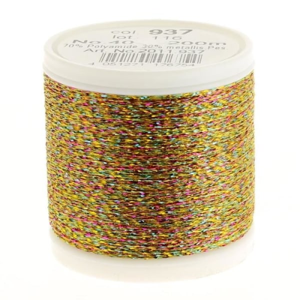 Metallisk broderitråd - Flere farver tilgængelige - 200 m Rainbow Yellow