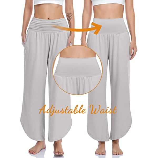 Yogabukser for kvinner med brede ben Joggebukse, hvit M