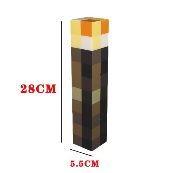 Minecraft Brunsten Fackla Lampa Figur 4 Färger Sovrum Dekorativt Ljus LED Nattlampa USB-laddning med Spänne Barn Leksak Gåva four-coloured light