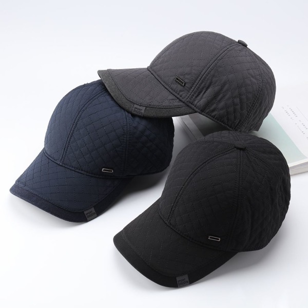 2 stk. Mænds Baseball Cap med Vindtætte Øreklapper SORT&BLÅ black&blue