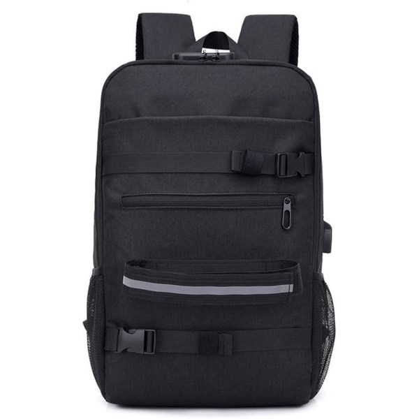 Rygsæk laptoptaske med USB-opladningsport, multifunktionel rejseforretning og holdbar rygsæk sort