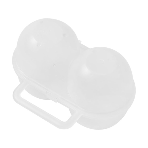 Bärbar ägglåda med handtag, stötsäker, anti-drop, 3 fack, speciell äggbehållare, plast äggbricka, daglig användning Double grid transparent 4 pcs