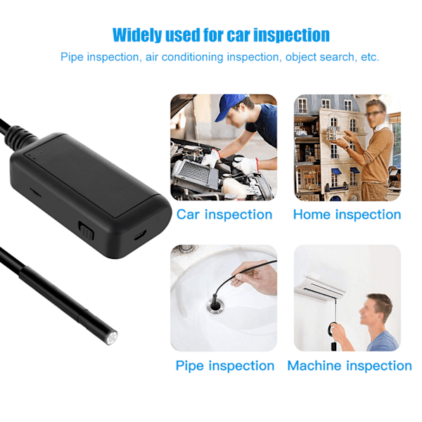 0,2 tommer 5MP IP67 6 LED WiFi endoskop boreskop inspeksjonskamera for iOS/Android-smarttelefoner 10 m/32,8 fot kabel