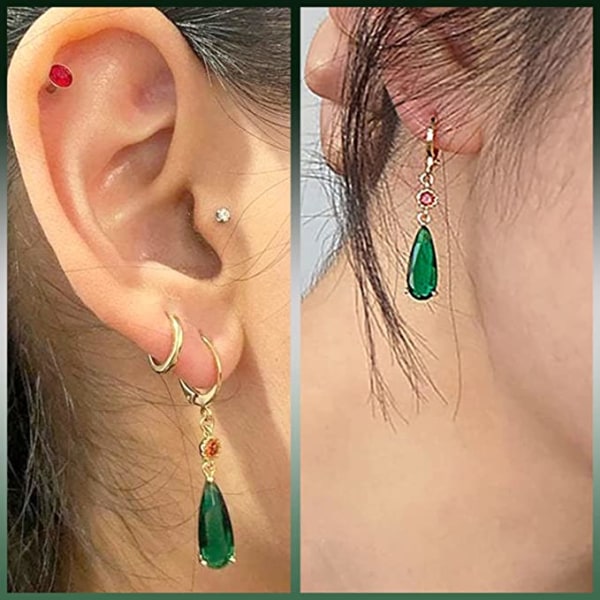Kvinnors örhängen Smycken Anime örhängen Smaragd örhängen