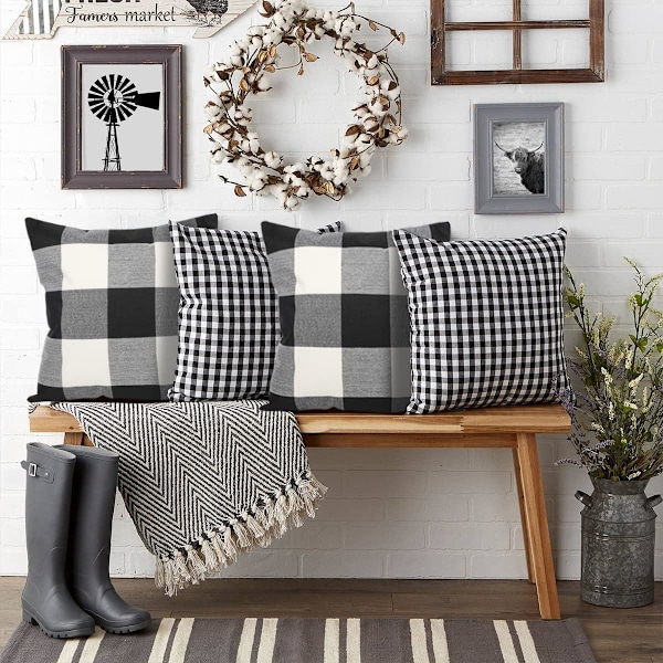 2 stk juleputetrekk Buffalo Check Plaid putetrekk