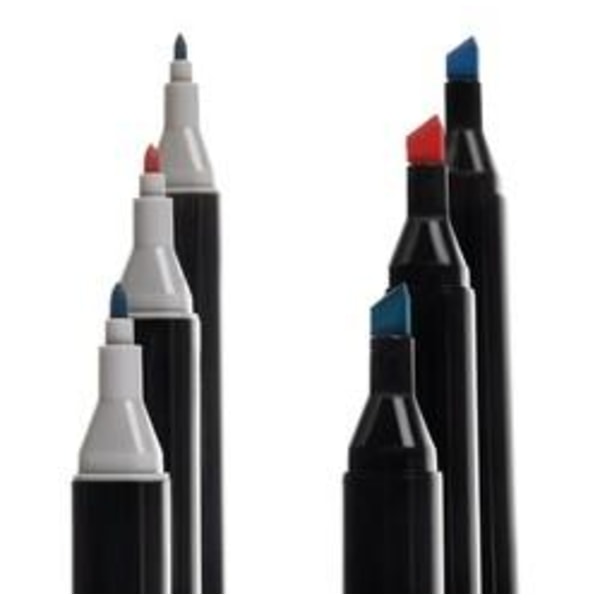 168 kpl:n tussikynäsetti laukulla - Värilliset tussit kaksipäiset moniväriset Multicolor multifärg