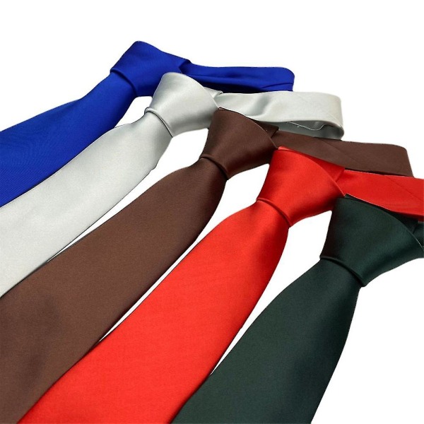 Slips av polyestergarn i ren färg slips för män (kungsblå)