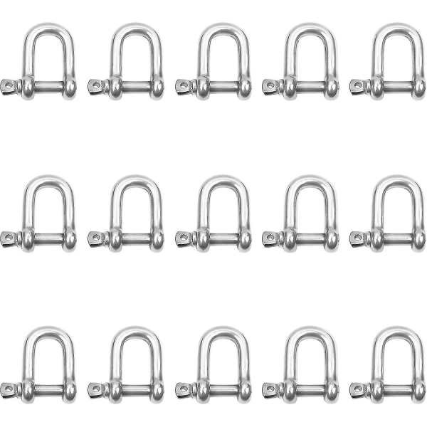 M4 D Ring Screw Shackles 15 Pieces - Heavy Duty Shackles -