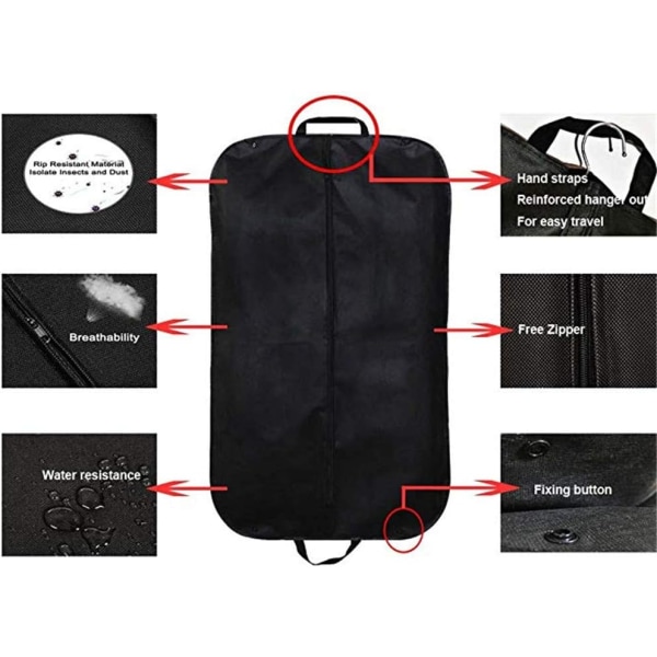 2. beklædningsgenstand tasker, 40" sammenfoldelig rejsedragt taske til jakkesæt