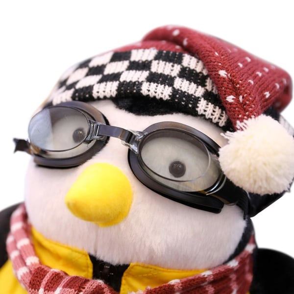 Penguin plyschleksak, samma modell som TV-sarja "Friends".