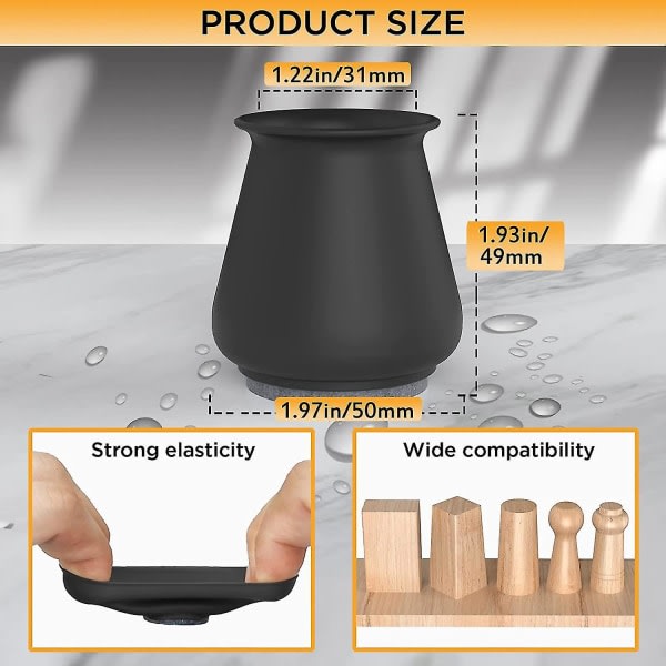 16 st Stolsbenskydd för Golv, Silikon Skydd för att skydda Golv Filtbotten Möbel Halkskyddande Skyddande Lock
