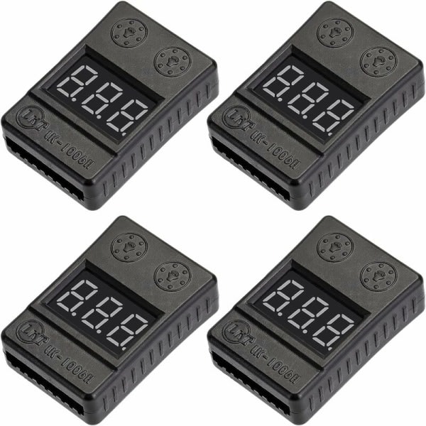 4st LiPo Battery Checker 100dB Lågspenningssummer med LED-indikator for 1-8S RC Lipo Life LiMn Li-ION-batteri