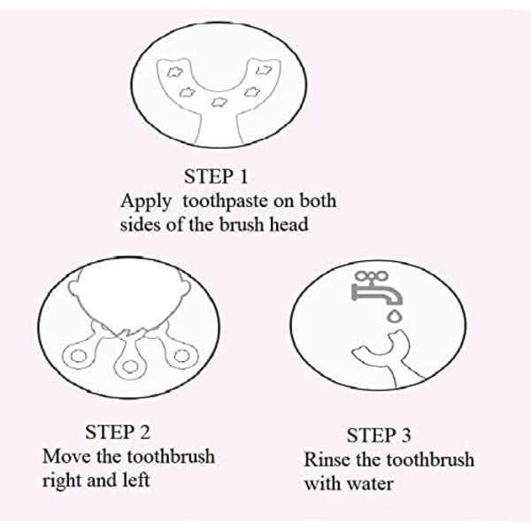 U-formad barntandborste, mjuk tandborste med mjukt silikonborsthuvud, småbarnst, 360° munhygienisk design för barn (åldrarna 2-6) 2PSC