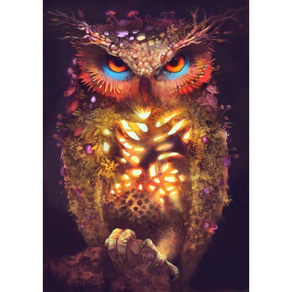 Owl Diamond Art Kit för vuxna - Diamond painting för vuxna, nybörjare, seniorer, Full Drill, Diamond Art Kit (12" x 16")