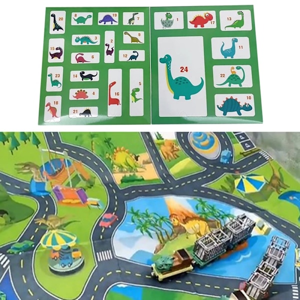 Dinosaur Adventskalender til Børn 2024, 24 Dages Nedtælling Dino Kalender Legetøj, Adventskalender, Julegave
