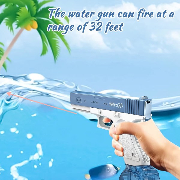 Elektrisk vandpistol 32 Ft Range Automatisk vandpistol 420Cc+58Cc Vandpistoler med stor kapacitet