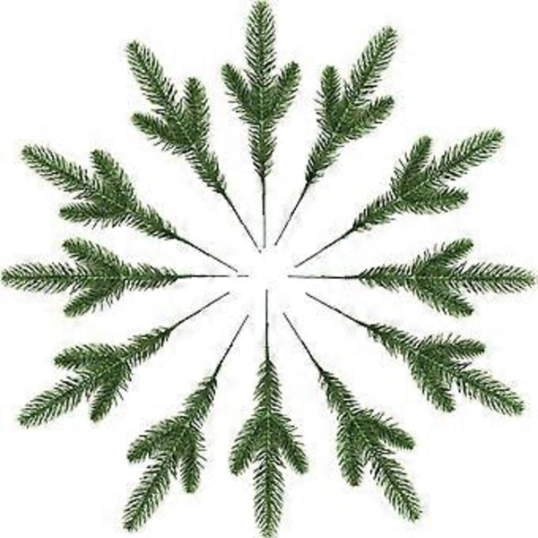 30 stk 10,24 x 3,94 tommer Kunstig Granbar Grønne Blader Nålkrans Grønne Planter Krans Nålkrans Julepynt