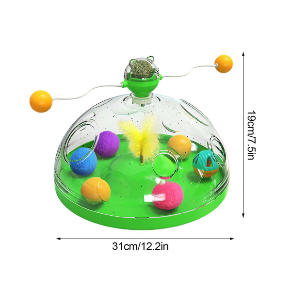 Pladespiller til kæledyr - Lærende legetøj til katte - Tilbehør - Vindmølle - Sikker - Kreativ - Interaktiv - Sjov - Multifunktionel - Med bold - Katteurt