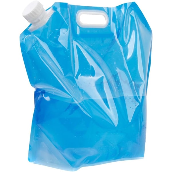 10L Fällbar Dricka Vatten Behållare Förvaringspåse Påse för Camping Vandring Picknick BBQ Genomskinlig och Blå