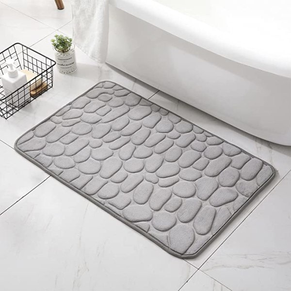 Memory Foam Badmatta Halkfri badmatta Grey