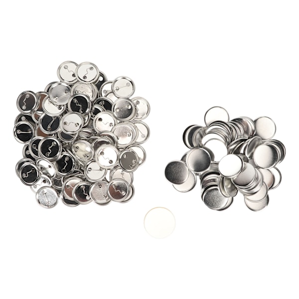 100 Set Knappnålsdelar Robust Metall Plast Rostfritt Utjämningsknapp Tillbehör för Badge DIY 44MM
