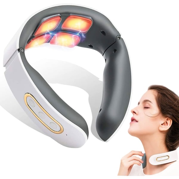 Uppvärmd halsmassage cervikal massageapparat, intelligent elektrisk hals