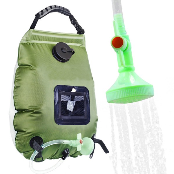 20L badväska solenergiabsorption armégrön 5 gallon duschväska utomhus camping badvattenväska necessär green