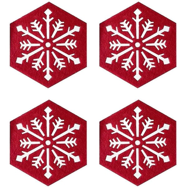 Christmas Snowflake Design Coasters Filt Cup Mats Wine Tea Co DXGHC