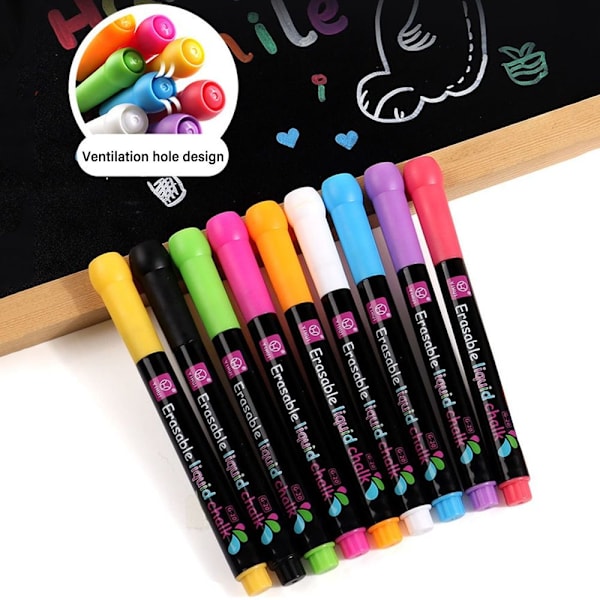Flytende Krittpenn Whiteboard Penn SVART SVART Black Black