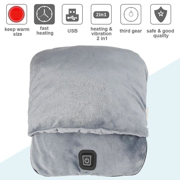 Set Elektrisk Fotvärmare Uppvärmd Vibration Massage Snabb Uppvärmning Håll Varm Super Mjuk Fleece USB Elektrisk Fotvärmare För Hem