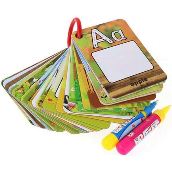 A-Z 26 bogstaver vandkort, malekort til børn, rejselegetøj til børn